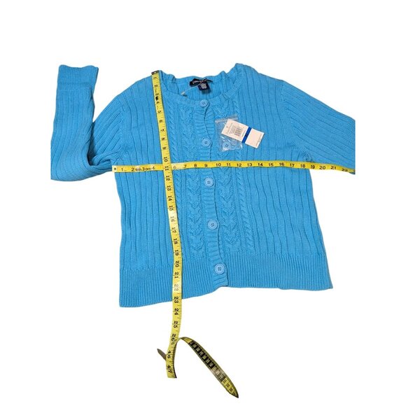 Evan-Picone Women's Blue Cable Knit Button-Up Cardigan Sweater XL - Picture 6 of 14
